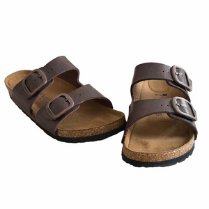 Aerothotic Brown Leather 2-Strap Sandals Sz 38